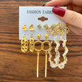 Snake Butterfly Drop Earrings Set Women Pearl Acrylic Dangle Earrings Fashion Trend Set of Earrings Jewelry Gold Zinc Alloy ZG