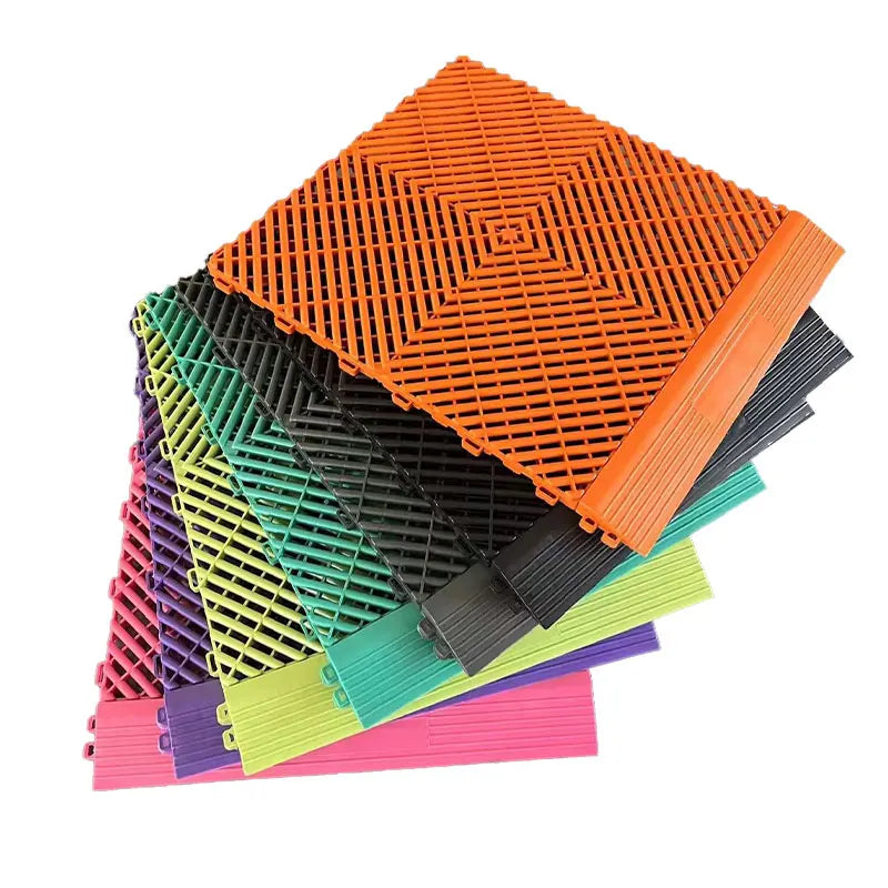 OEM   PP Car Wash Garage Floor Tiles Interlocking Plastic Vinyl Flooring