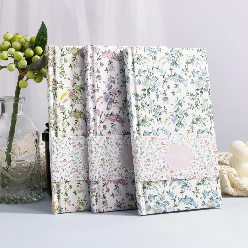 Custom Cloth Printed Flower Hardcover Travel Book Blank Core Notebook Student Festival Promotional Gift A6 Journal Book