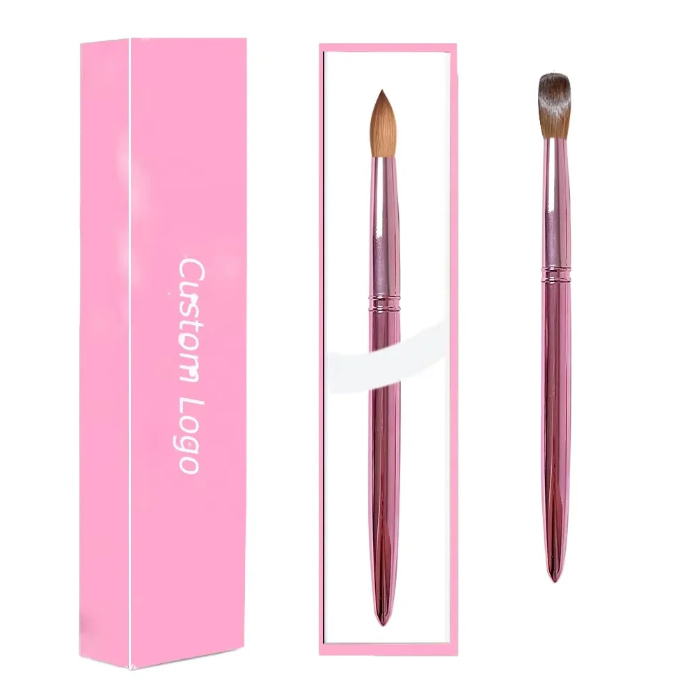 Metal Handle Acrylic Nail Brush Kolinsky Kolinsky Brush Rose Gold 60 PVC Tube/ Gift Box Round Hair Brush Metal 20cm 2025 #2~#18