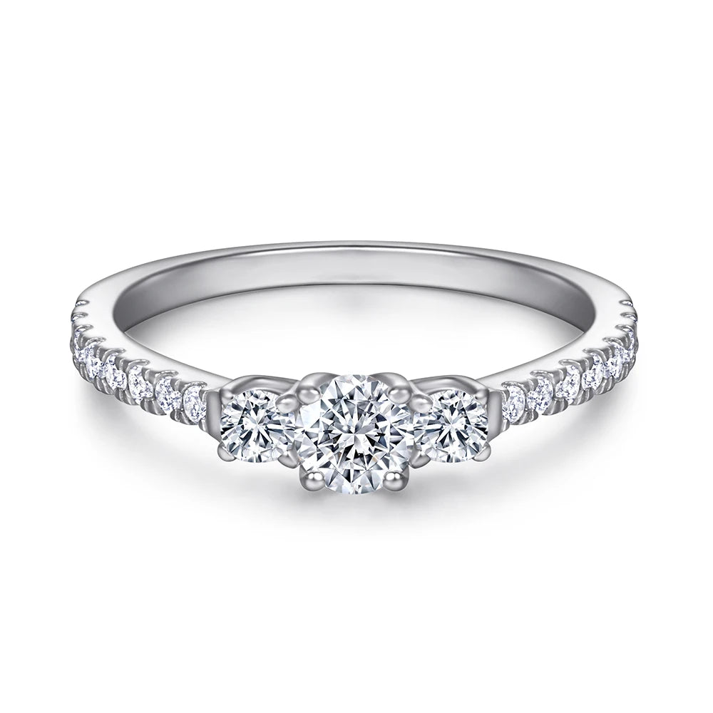 Classic Solitaire Rings Oval Cut Rhodium Plated Thick 18K Gold Plated 925 Sterling Silver Engagement Wedding Ring Finger Ring