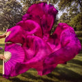 Silk Fan Veil Belly Dance Bamboo Fans Women Worship Dance Tie Dye Silk Fans