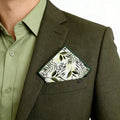 Silk Pocket Square 40cm Luxury Mulberry Silk Handkerchief with Pattern for Gentleman Suit