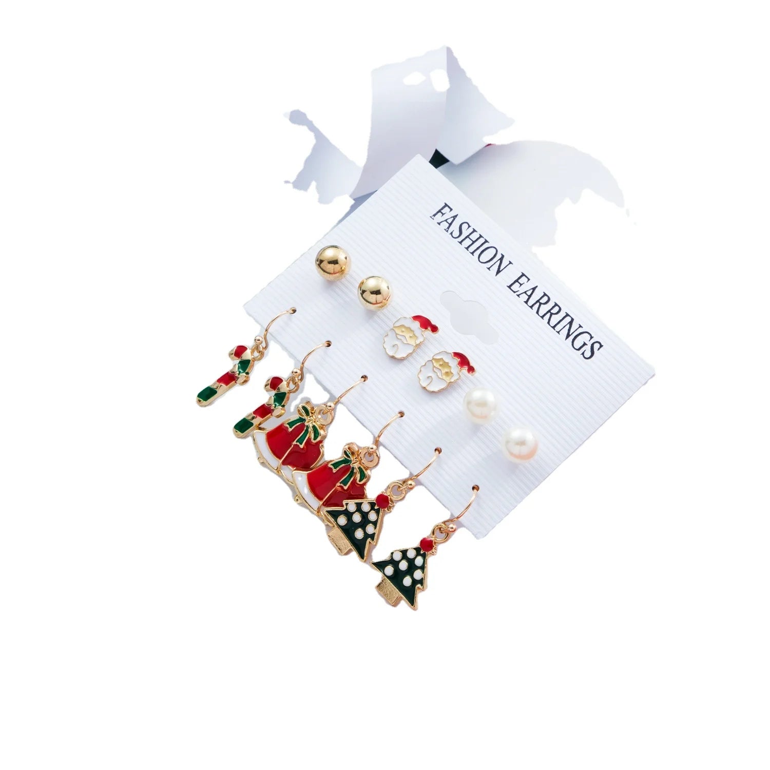 ZF 2022 Christmas Earring Set New Oil Dripping European American Creative Santa Claus Christmas Tree Ear Studs Trendy Wholesale