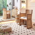 Nordic Single Sofa Chair Wabi-Sabi Style Solid Wood Modern Rattan Home Furniture Tufted Simple Armrest Leisure Chair for Living