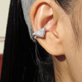 Silver Plated Triangle Micro Pave CZ Clip-On Ear Cuff No Piercing Wrap Earrings Women Trendy Daily Party Jewelry Gift
