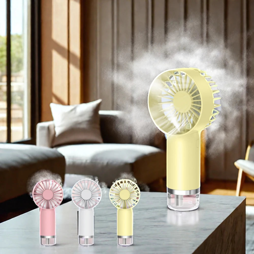 Hot Summer Outdoor Travel Air Cooler 5-Speed Mini Fan with Water Mist Handheld Air Adu Station for Hotels Wireless & Portable