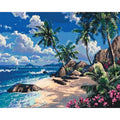 CHENISTORY Diamond Painting With Frame Cross Stitch Crafts Seaside Landscape Mosaic Embroidery Home Garden for Adult Handmade