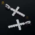 Hiphop Jewelry 18k Gold Plated Ice Out Cross Pendant Moissanite Diamond Tennis Necklace 925 Silver VVS Moissanite Pendant Cross