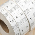 Wholesale Clothing Accessories Roll White XS-XXL Garment Wash Care Label Clothing Size Tag Washable Labels Nylon Taffeta
