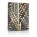 Modern Simple Golden Line Artwork Custom Abstract Painting 5mm Thickness Clear Acrylic Art Prints on Acrylic Sheet