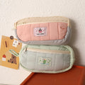 Large Capacity Kids School Stationery Bag Zipper Cute Soft Cotton Pencil case