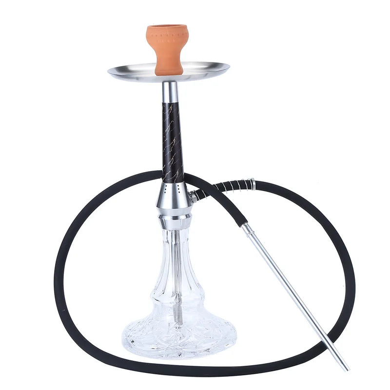 Wholesale Glass Hookah Set High End Large Size Aluminum German Hookah Chicha Complet Smoke Shisha Hookah
