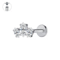 Astm F136 Titanium Cartilage Earring Flat Back Stud Internally Threaded Hypoallergenic Body Piercing Jewelry