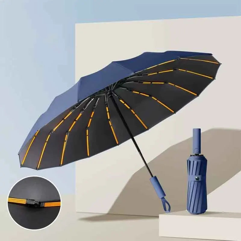 Fully Automatic 3 Folding Umbrella Large Size Strong Wind Dual-use Advertising Sun Umbrella