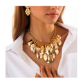 Exaggerated Personality Irregular Knocking Drop Shape Metal Necklace Women Fashion Large Tassel Necklace