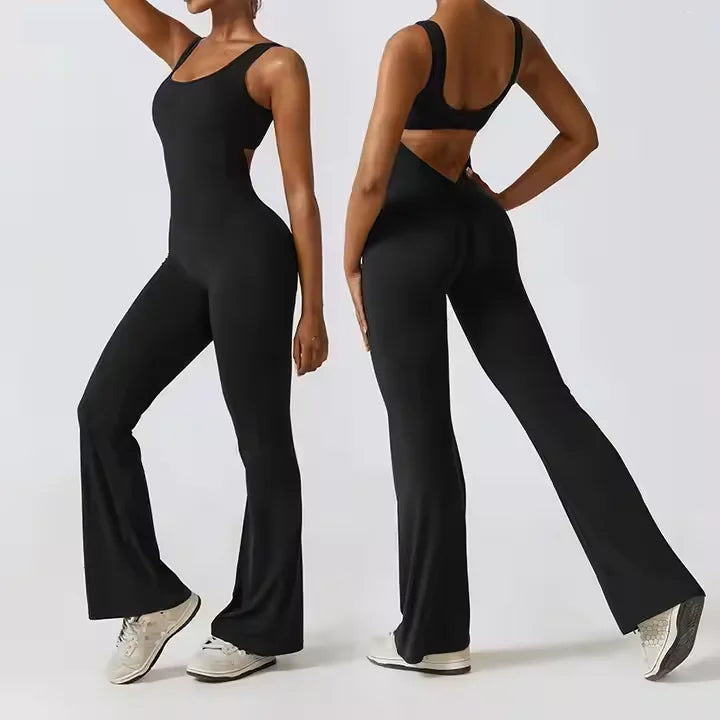 Bnice Backless Custom Logo Women Jumpsuit & Playsuit One Piece Bodysuit Women Yoga Clothing Jumpsuit Shapewear Set