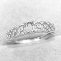 Sterling Silver 3*5mm Semi Mount Ring Frame Empty Blank Support Claw Setting S925 Base Holder Without Center Stone for DIY Inlay