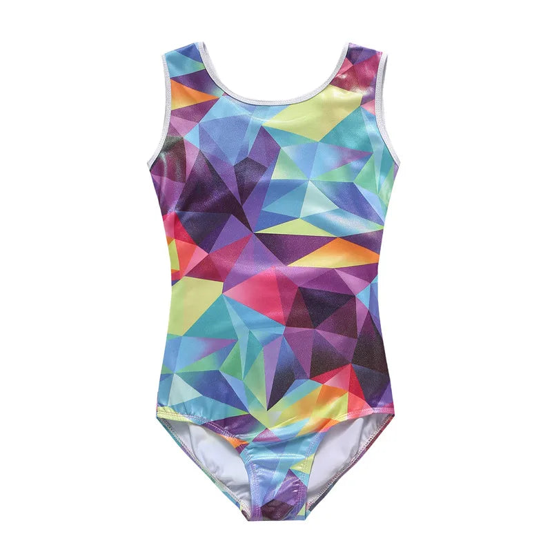 New Coming Cheap Shiny Sleeveless Kids Girls Gymnastics Leotards for Sale