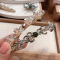 Korean Luxury Crystal Hair Clip Factory Ponytail Half Set Back Head Hair Accessories Women's Medium Bright Bling Metal Barrettes