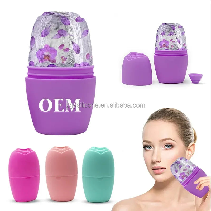 2024 Customized Skin Facial Eye Cooling Portable Dermal Beauty Ice Roller Mold Massager for Face