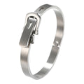 Punk Simple Titanium Steel Bracelets for Women Fashion Charm Belt Buckle Bracelet Adjustable Female Jewelry