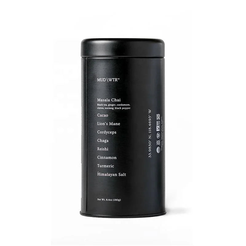 Wholesale Round Storage Flower Tea Tin Box Black Canister Metal Food Storage Packaging Black Matte Tea Tin Cans