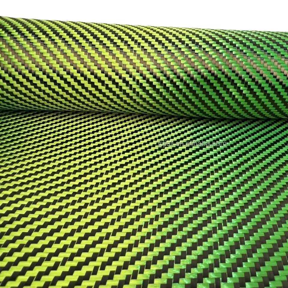 High Strength 3K 200gsm 1500D Aramid Weaved with Carbon Fiber Fabric Cloth