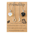 Personality Stainless Steel Necklace Set Sun Moon Friendship Necklace Heart Shaped Natural Stone Clavicle Chain Necklace