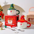 M Opening Creative Personalized Santa Claus With Lid High Beauty Ceramic Cute Set Makeup Cup for Couples
