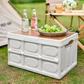 Outdoor Portable Folding Car Storage Box Camping Wooden Lid Storage Box
