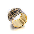 High Quality Gold Leopard Print Napkin Ring Luxury Metal Rhinestone Napkin Holder Wedding Party Table Serviette Decoration Alloy