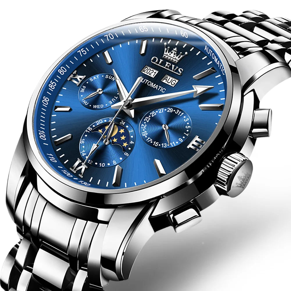 Olevs 6633 Automatic Mechanical OEM Watch Top Brand Stainless Steel Luxury Reloj Hombres Calendar Men Wrist Watch