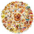 50 Pcs/Bag 2 Inch Cute Puppy Pet Die-Cut Vinyl Sticker Self-Adhesive Label for Bag Sealing Custom Silicone Adhesive Paper