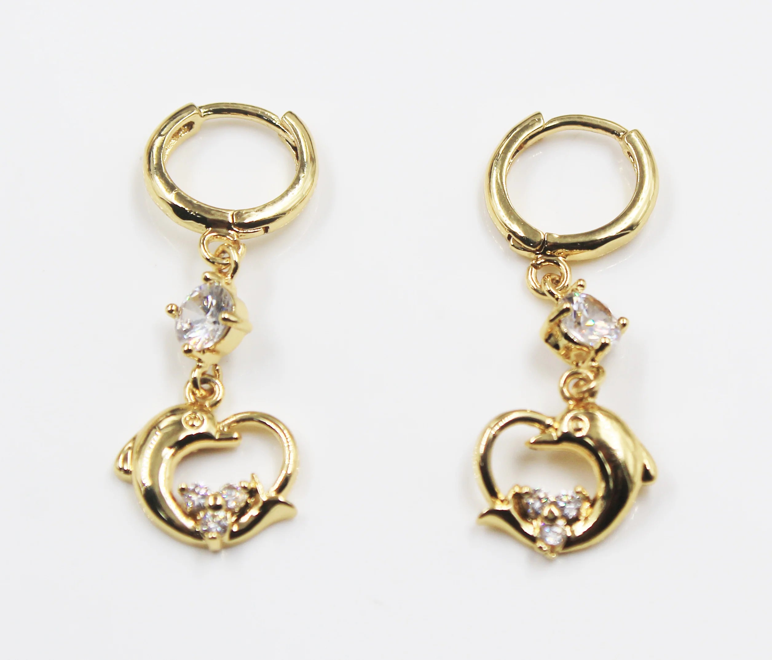 BMZ 2025 18K 2 Years Guaranteed Graceful Dolphin Earring 4*2cm