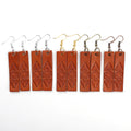 2020 Women Fashion Design Exotic Flower Earrings Genuine Cow Leather Female Earrings7cm*1.2cm*2mm
