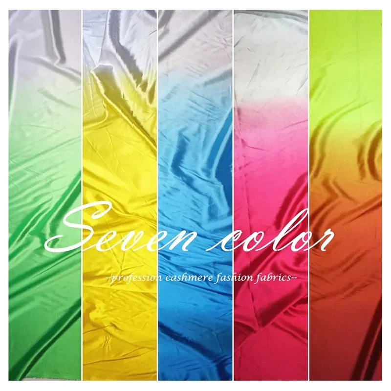 2025 New Design Digital Printed Gradient Ombre Satin Fabric Polyester Imitation Silk Material Satin Fabric Gold Supplier