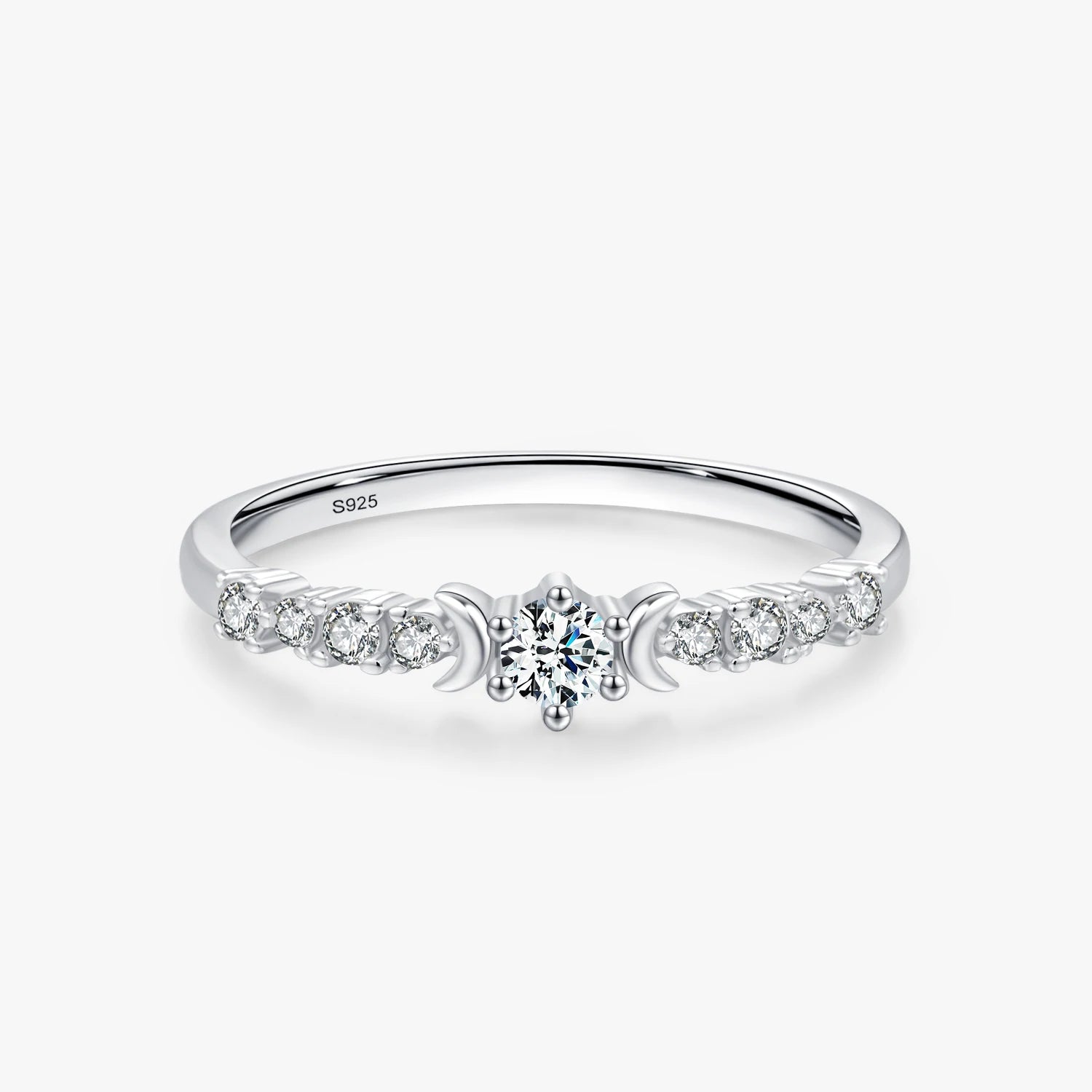 Ailmay Real 925 Sterling Silver Shining Elegant Crown Zirconia Wedding Finger Rings for Women Engagement Statement Jewelry Gift