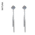 Jewelry Fine Custom Luxury Wholesale Earrings Zircon 925 Sterling Silver Statement Tassel Pendientes Women