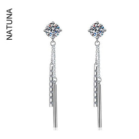 Jewelry Fine Custom Luxury Wholesale Earrings Zircon 925 Sterling Silver Statement Tassel Pendientes Women