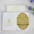 Luxury DIY Gold Mirror Acrylic Cards Custom Colors Texture Velvet Hardcover Books Wedding Invitation With Gold Foil