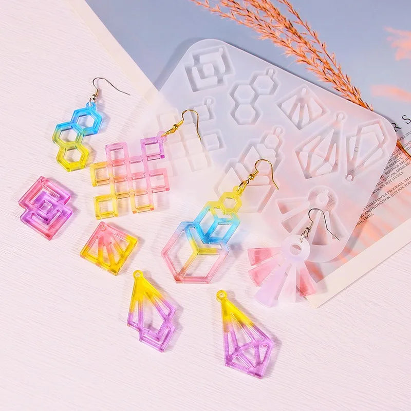 DIY Crystal Dropper Vintage Style Earrings Silicone Mold Multiple Love Cat Droplet Pendant Tagging Piece Mold