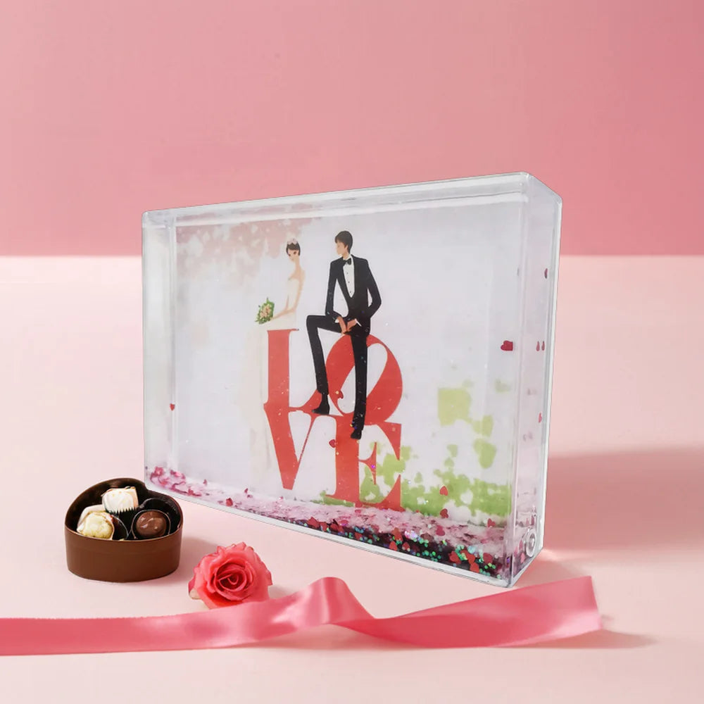 3-Inch Plastic Photo Frame Romantic 2x3 Couples Wedding Gifts for Boyfriend and Girlfriend