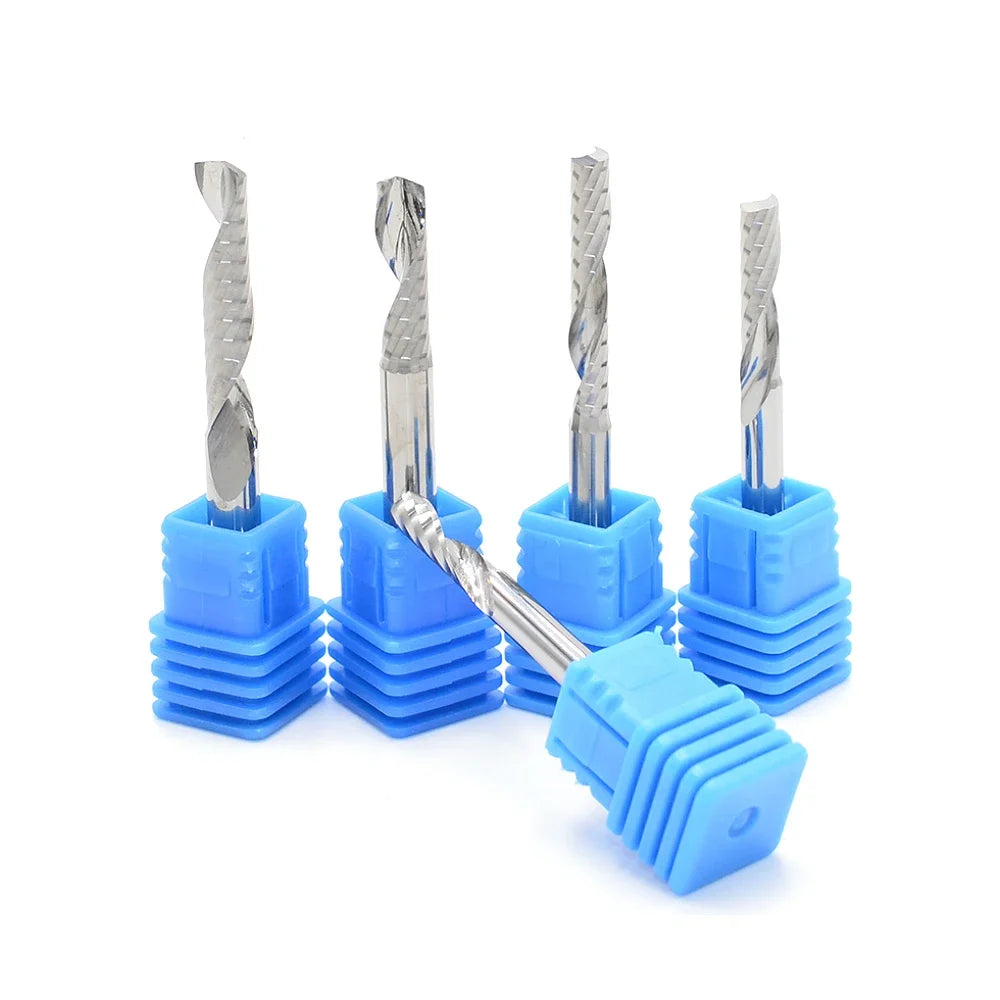 Single Flute 75MM End Mill CNC Tool Router Engraving Spiral Bits 10mm Cutting Edge 1Pcs/lot 3.175/4/6 Tungsten Carbide OEM