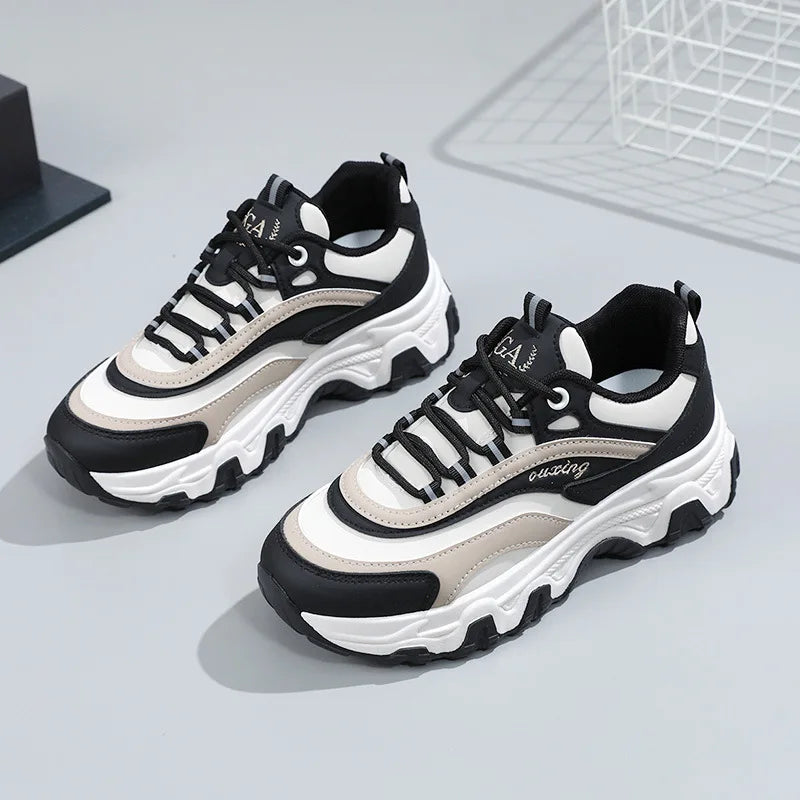 Spring and Summer New Color Blocking Increased Casual Shoes Personalized Fashion Wearable Versatile Running Shoes