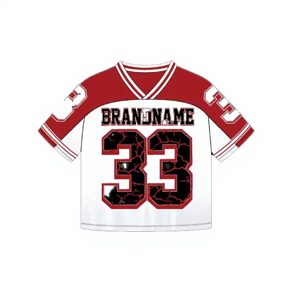 Custom Oversize Boxy Jersey Print Vintage Unisex American Football T-Shirt Streetwear Jersey Men's Oversized T-Shirt Mesh Jersey