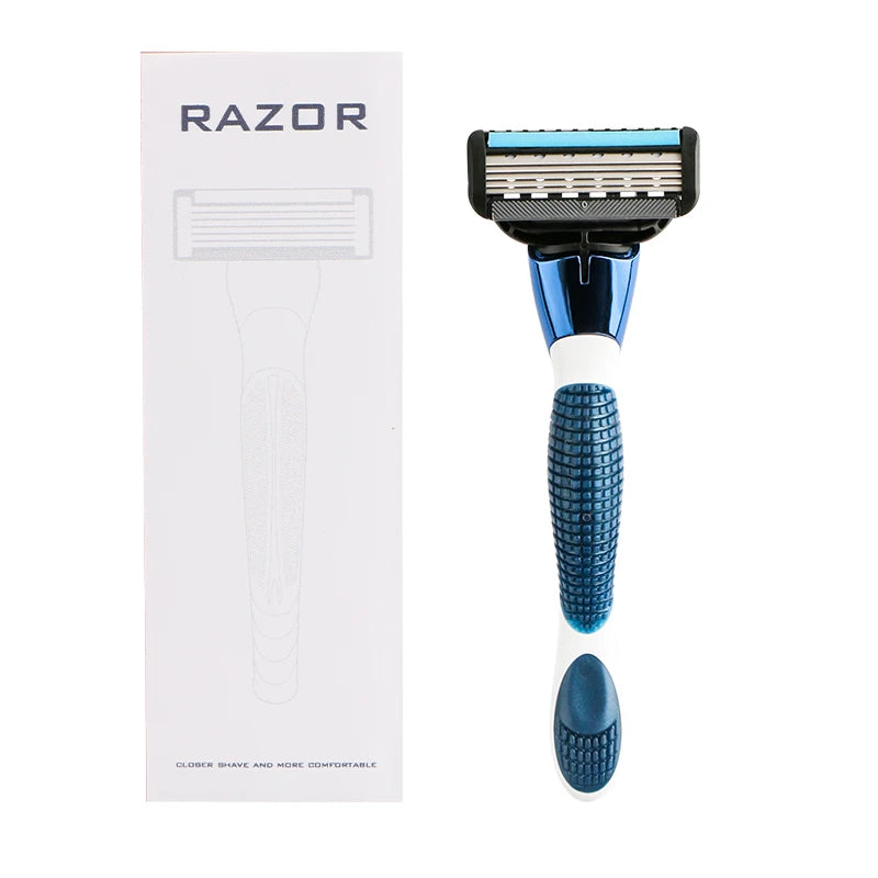 D952L Pivoting Head Metal Handle 5 Blades With 1 Trimmer Men's Plastic Wellness Shaving Blade razor