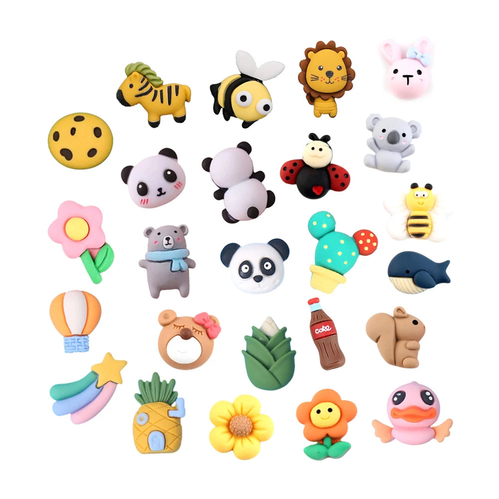 Lovely Small Animal Design Flat Back Resin Slime Decoration Children Hair Accessories