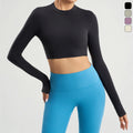 DN-DQDAW173 Yoga Clothes Women's Tight Fitting Sports Long Sleeved T-shirt Fitness Training Clothes Vest Line Short Top
