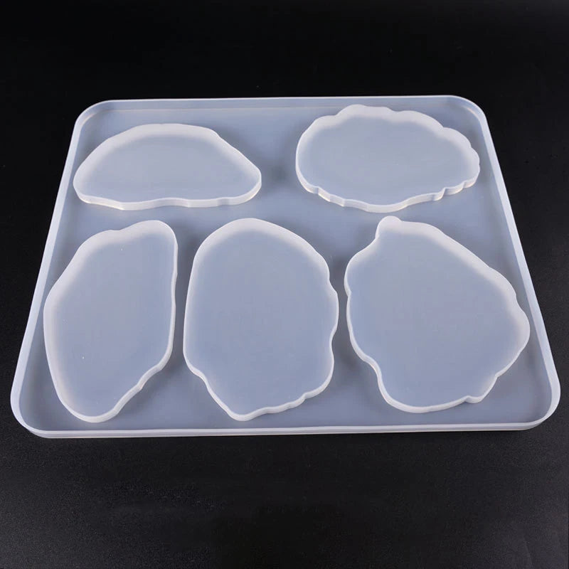 C-0084 Crystal Drip coaster Table Mold Mirror Shaped Silica Gel Mold DIY Cloud Creative coaster Mold